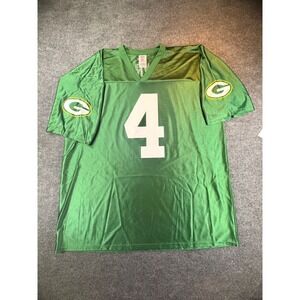 NFL Players Green Bay Packers Brett Favre 4 Jersey Mens 2XL Green Mesh Football